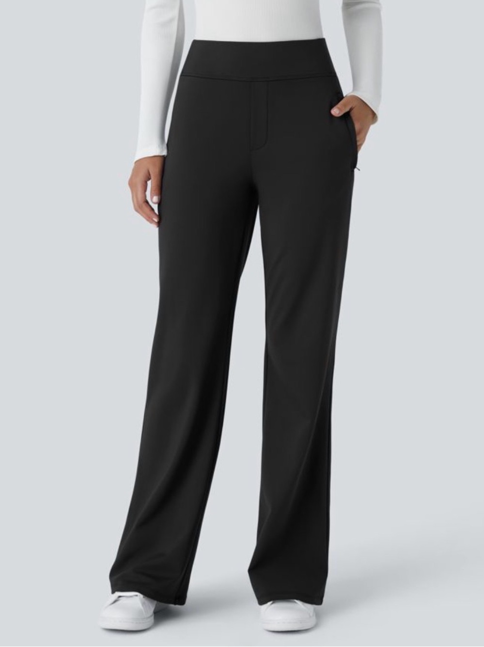 Halara Flex™ DayStretch Mid Rise Side Zipper Pocket Work Flare Pants New XL Tall